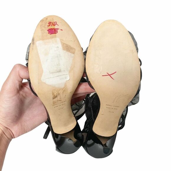 Giuseppe Zanotti Organza Floral Strappy Sandals - Picture 9 of 9